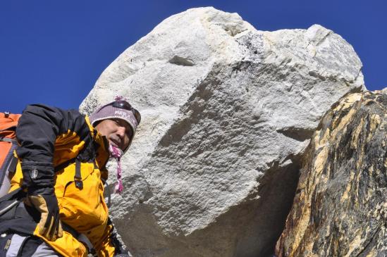 Phurba Sherpa dans la montée vers l'Amphu Lapsa