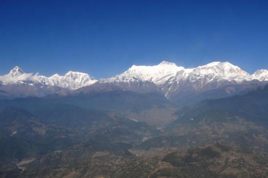 La chaîne de l'Annapurma vue d'avion