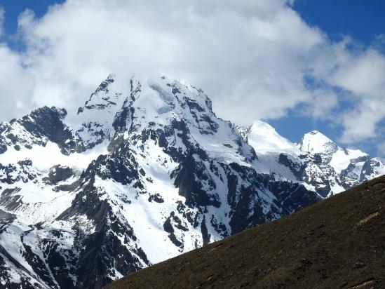 Retour à Kiangjin Gonpa face au Naya Kanga et au Baden Powell peak