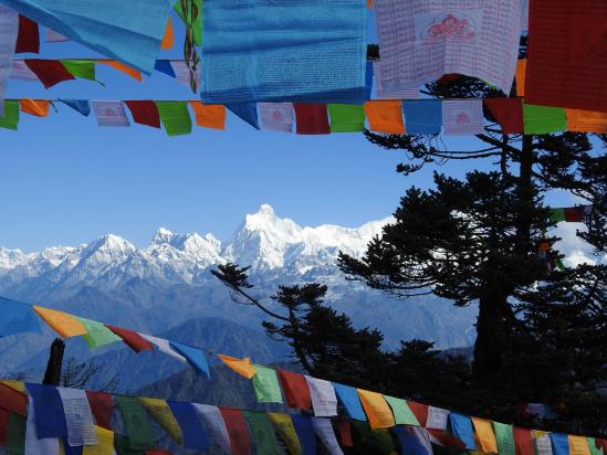Le massif du Kangchenjunga vu depuis l'itinéraire d'ascension