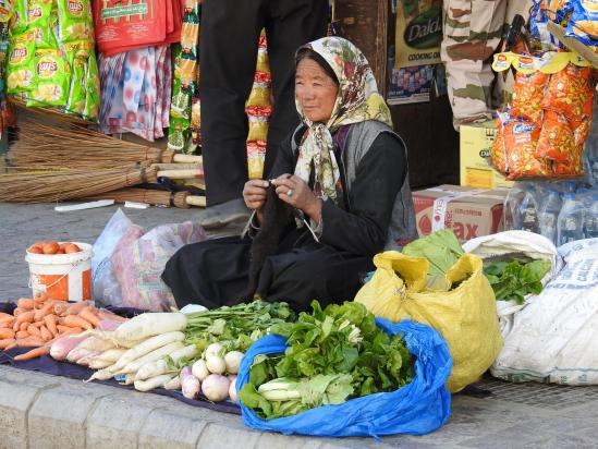 Marché aux légumes sur Main Bazar à Leh