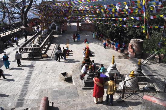 A Kathmandu, le temple perché de Swayambunath