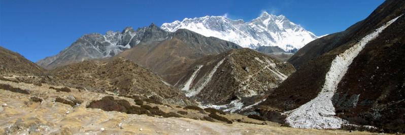 Sagarmatha, Nuptse et Lhotse vus depuis la yersa d'Orsho