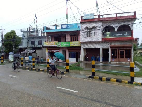 Les rues de Nepalgunj en période de mousson