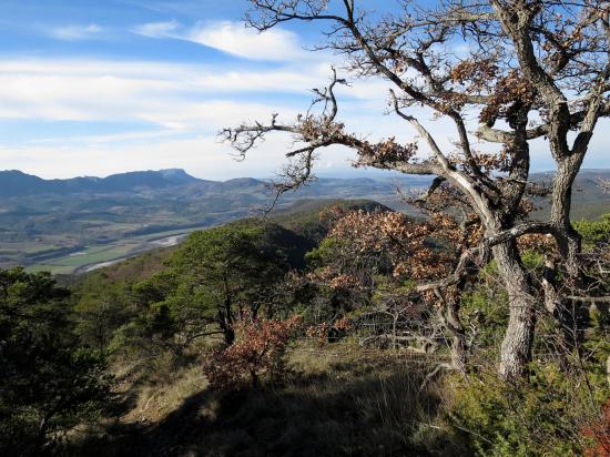 Sentier balcon au-dessus de la vallée de la Drôme du côté du col de Sauzet