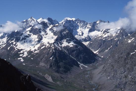 Le massif de la Meije depuis le col de Laurichard