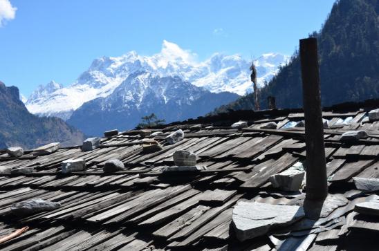 La chaîne du Manaslu depuis Timang