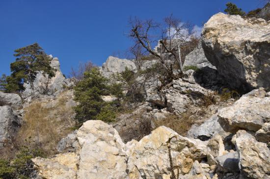 Dans le chaos rocheux entre pallaire et le col d'Anès