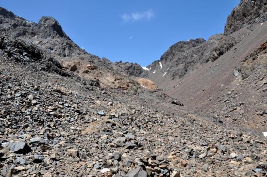 Remontée de la gorge de l'assif Tafklast (arrivée sous le tizi n'Ouagane)