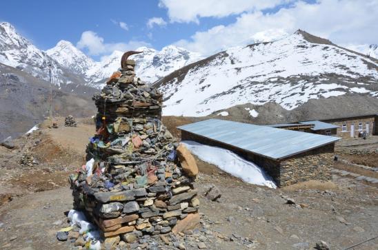 Le High Camp et sa kyrielle de montagnes : Purkung himal et du Chulu W