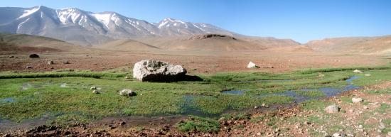 Le plateau de Tarkedit au pied de la chaîne du M'Goun.