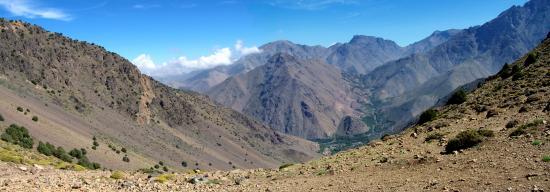 La vallée d'Imlil vue depuis le tizi Mzic