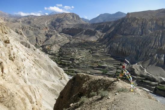 Le darchok qui marque le départ du sentier de descente sur Tetang