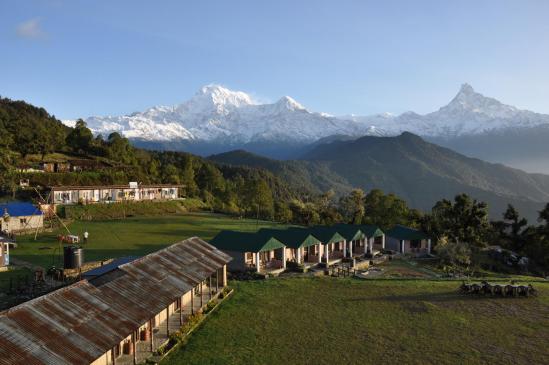 Lever de soleil sur l'Annapurna himal depuis l'Australian camp