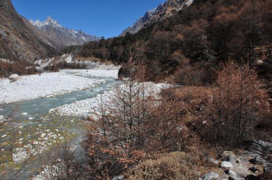 La remontée de la vallée de la Ghunsa khola