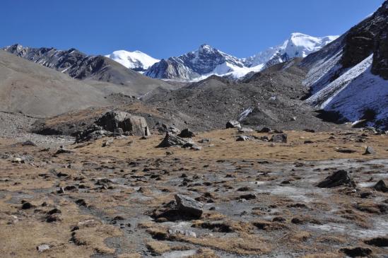 Le fond de la haute vallée de la Mu khola (Tongu, Hongge et Mukot himal)