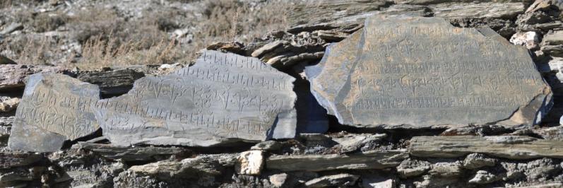 Détail d'un mur de manis à Gharen