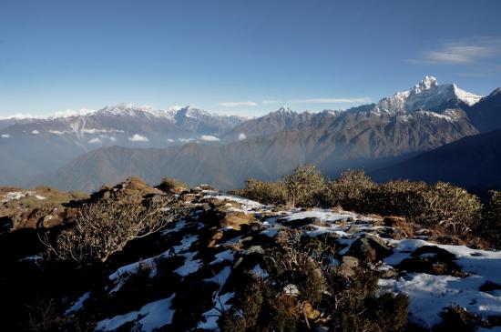 Lever de soleil à Baramji phedi, l'Himalaya du Langtang au Gaurishankar