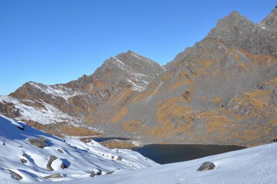 Vue arrière depuis le col du Panch pokhari pass