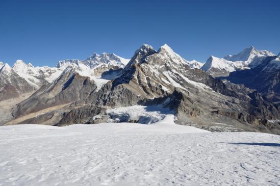 Depuis le Mera peak HC, trois 8000 : Sagarmatha, Lhotse et Makalu