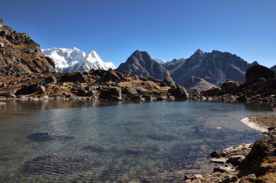 Kabru et Rathong depuis les laquets au-dessus de Tseram