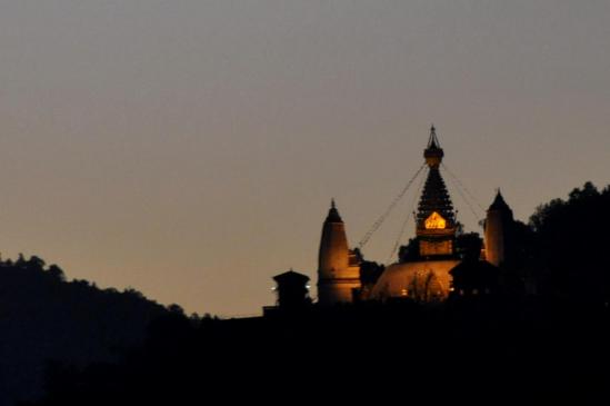 Coucher de soleil sur Swayambunath (Kathmandou)