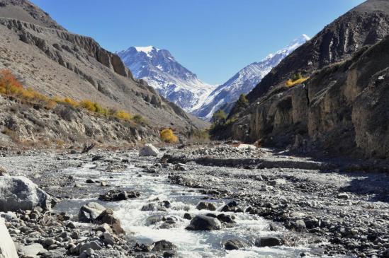 Le Thorong La vu depuis Kagbeni