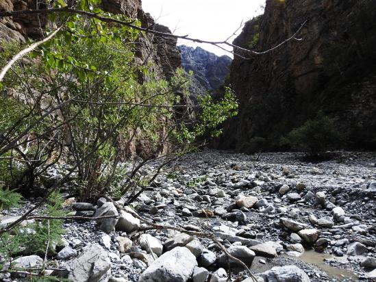 La gorge que l'on remonte si l'on veut franchir le Ganda La