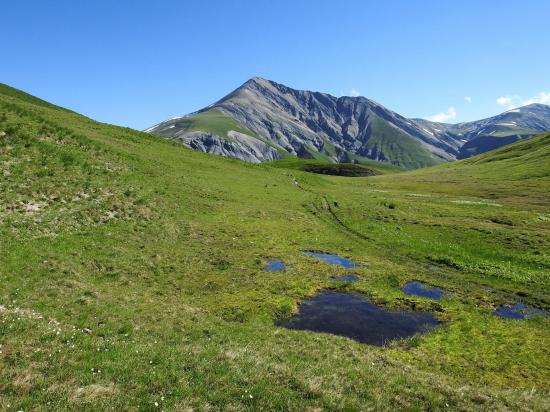 A l'approche de La Cabanote, le Pic du Mas de la Grave se redresse...