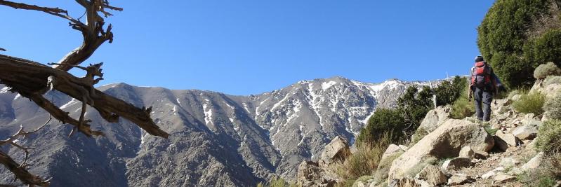 La crête du Taska n'Zat vue depuis l'itinéraire de montée au tizi n'Tilst