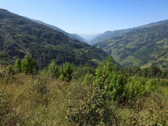 La vallée de la LIkhu khola lors de la montée vers Namkheli