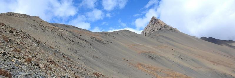 A l'approche de la crête du Chhula Lek (le Numa La Central est plus à gauche...)