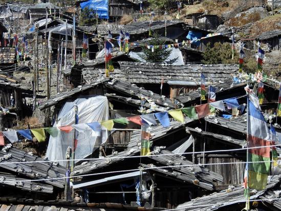 Les maisons en bois d'Olangchun Gola