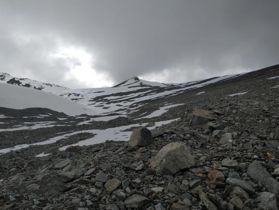 Dans les dernières pentes du Zozogang La (photo Rinchen Norbu)