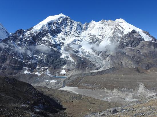 Panorama vers l'W depuis la plateforme à 5350m