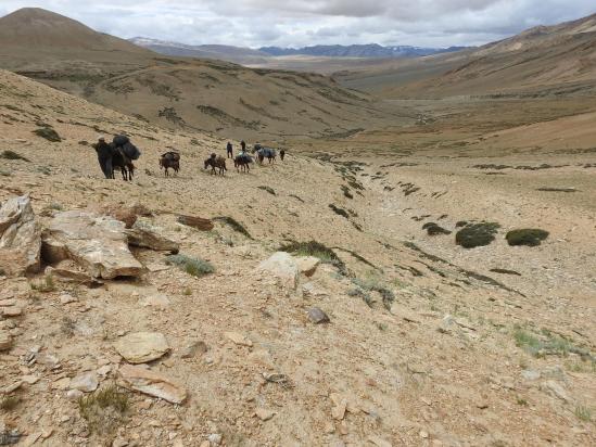 Dans les dernières pentes sous le Kyanse La