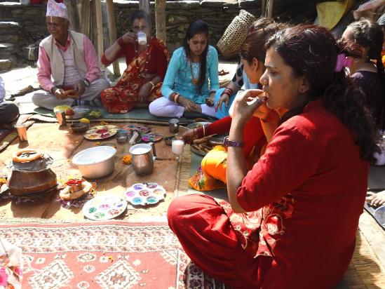 Invitation à participer à Bhaï Tikka dans une famille Bahun de Patlekhet