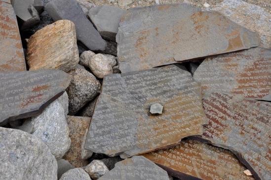 Mur de manis en bordure du Tsomoriri