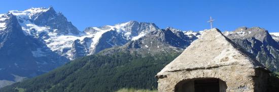 Le massif de la Meije vu depuis l'oratoire du Chazelet