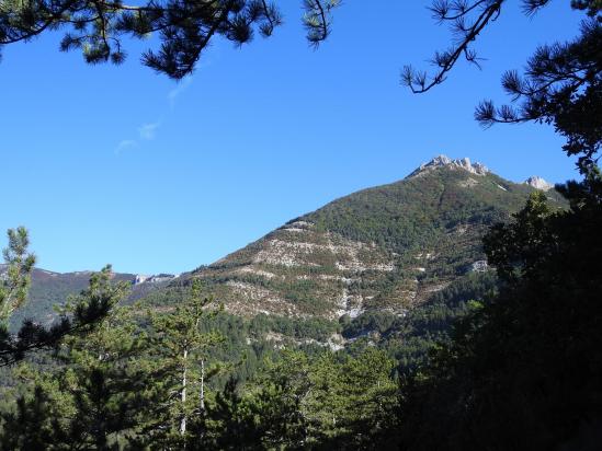 Le But de l'Aiglette vu depuis la montée au rocher de la Cru