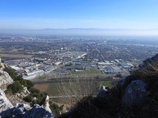 La plaine de Valence depuis la montagne de Crussol