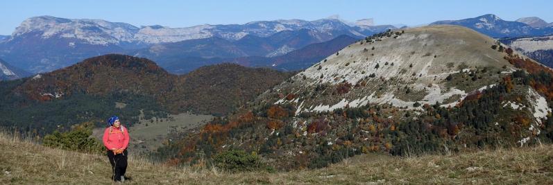 Sur la crête du Luzet (Glandasse, Grand-Veymont, Mont-Aiguille, Chauvet et Mont-Barral)