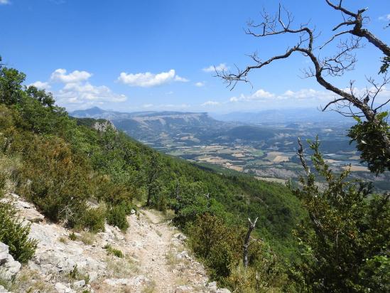 La vallée du Buëch vue depuis le belvédère en contrebas du Suillet