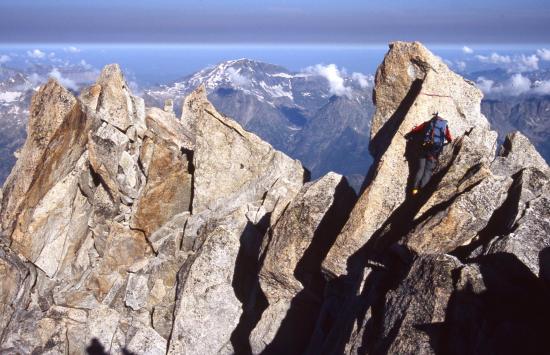 Au sommet de l'Aiguille du Tour (à l'arrière le Mont Buet)