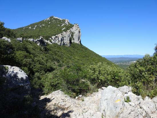 Le Pic Saint-Loup vu depuis le Pas de la Pousterle