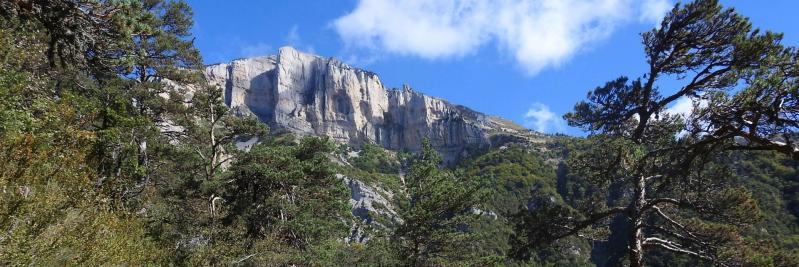 Depuis Les Caux, vue sur le Roc d'Ambane