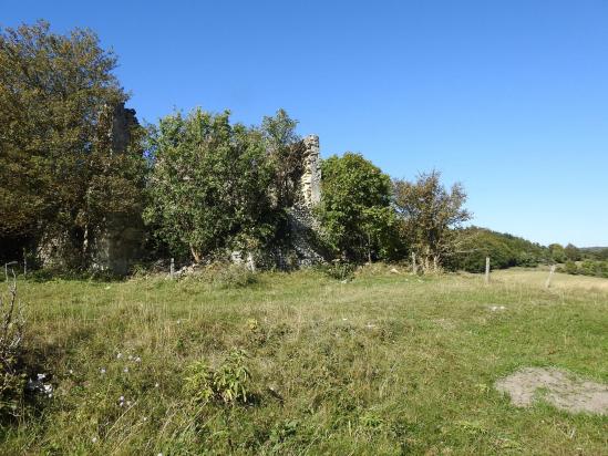 Les ruines du Chaffal à l'extrémité N du plateau du Vellan