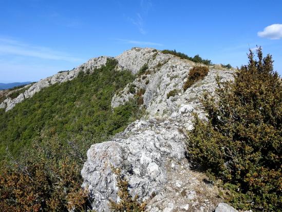 Descente de l'arête SE de la montagne des Ruelles