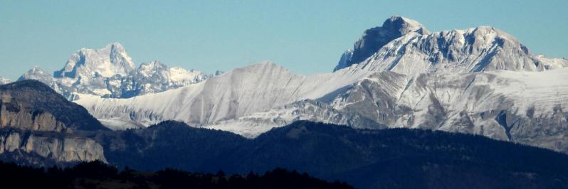 Depuis le sommet de la montagne de Faraud (Barre des Ecrins et Tête de l'Obiou)