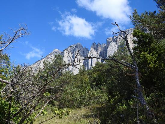 Sur le chemin de Serre-Jean (les falaises W du Glandasse)